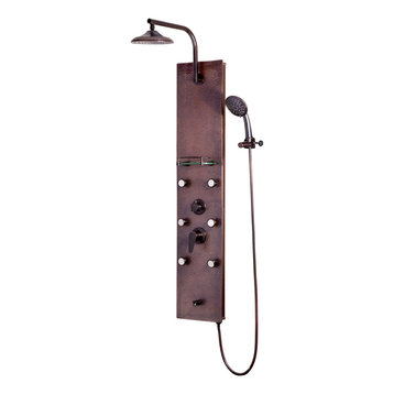 Sedona ShowerSpa Hammered Copper Shower Panel with Oil-Rubbed Bronze