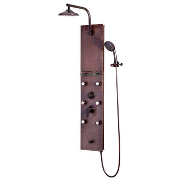 Sedona ShowerSpa Hammered Copper Shower Panel with Oil-Rubbed Bronze