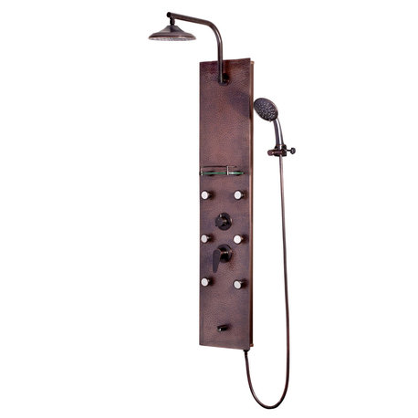 Sedona ShowerSpa Hammered Copper Shower Panel in Oil-Rubbed Bronze, 2.5 GPM
