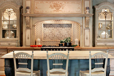 Example of a transitional kitchen design in Boston