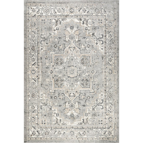 Nuloom Gena Vintage-Style Area Rug, Light Grey 5'x8'