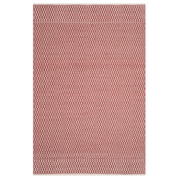 Safavieh Montauk Mtk339C Geometric Rug, Ivory/Red, 6'0"x9'0"