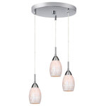 Woodbridge Lighting - Woodbridge Lighting Venezia Pearl 3-Light Cluster Pendant, Satin Nickel - This quality mini-pendant uses natural oyster shell pattern to give out a shimmering pearl hue. Available in 2 different finishes, it works well alone or in groups with different arrangements and patterns