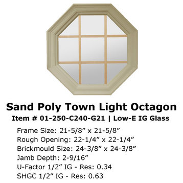 Four Season Town Light, Sand Poly, Low-E With Grille