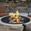 Sun Joe 35" Cast Stone Fire Pit With Dome Screen and Poker