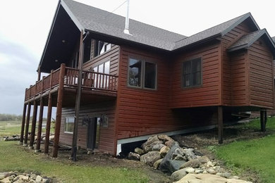 Inspiration for a rustic exterior home remodel in Minneapolis