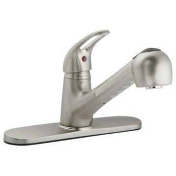 Banner Dual Setting Pull Out Spray Kitchen Faucet, Brushed Nickel
