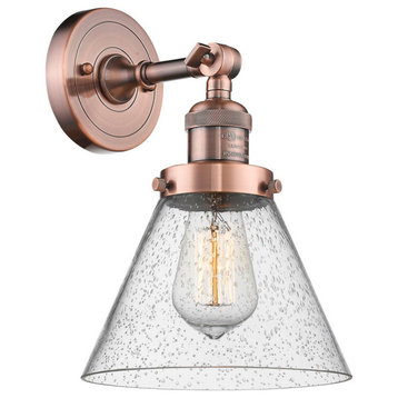 Innovations Large Cone 1-Light Sconce, Antique Copper