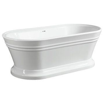 Freestanding bathtub, polished chrome slotted overflow, pop-up drain, VA6610-L