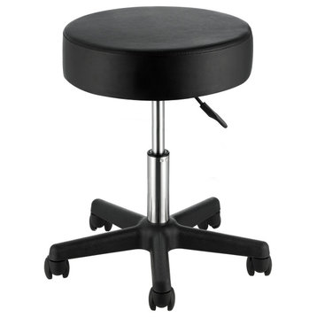 VEVOR Round Rolling Stool Swivel Stool With Wheels PU Leather Height Adjustable