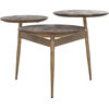 Ian 3 Circle Accent Table - White, Gold