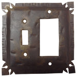 Quintana Roo - Rustic Tin Switch Plates/Switchplates/Outlet Covers/Plate Covers, Cut Corners, C - Hand Crafted Switch Plates/Outlet Covers with rounded or cut corners and a rustic rusted finish. Available in a wide variety of configurations, from single outlets to 6-toggle switch plate.