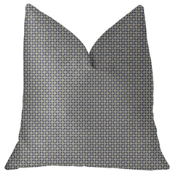 Mosaic Gray and Beige and Gold Luxury Throw Pillow, 20"x26" Standard