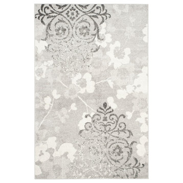 Safavieh Adirondack Collection ADR114 Rug, Silver/Ivory, 6'x9'