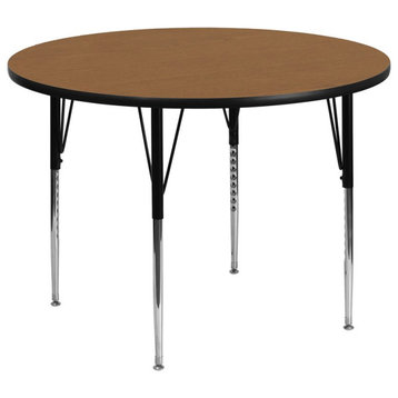Flash Furniture 31" x 48" Round Thermal Fused Laminate Top Activity Table in Oak