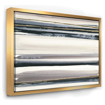 Designart Gold Amethyst Ii Modern Framed Wall Art, Gold, 32x16