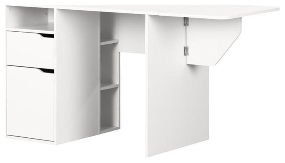 Crea Expandable Craft Table-Pure White-South Shore