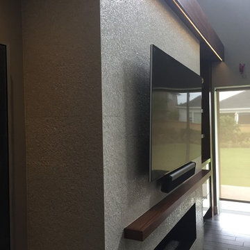 Contemporary Fireplace and Media Center