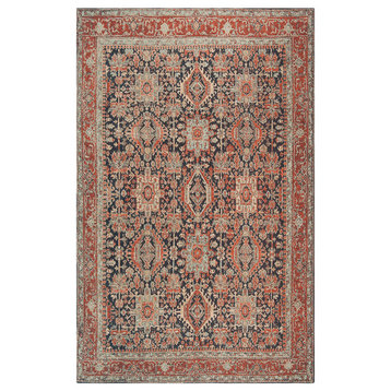 Safavieh Classic Vintage Collection CLV307 Rug, Navy/Rust, 6' X 9'