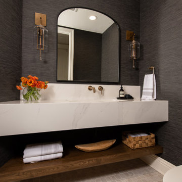 Dark-Toned Powder Bathroom Remodel in Irvine
