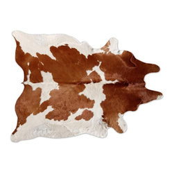 Brown & White Cowhide Rug - Products
