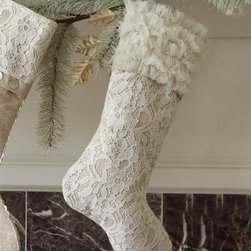 Lovely Lace Stocking (Ruffles) - Christmas Stockings And Holders