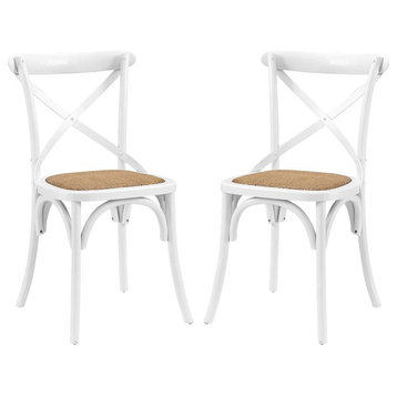 Gear Dining Side Chair Set of 2, White