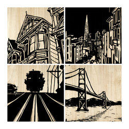 San Francisco City Wall Panel - Picture Frames