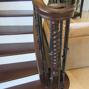 Curved Stair w/ Tuscany Railing Panels- Merritt Island- Tracy Res