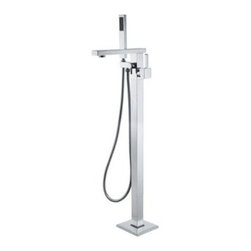 Modern Freestanding Bathtub Filler Faucet and Shower Systems Floor Mount with Ha - Products