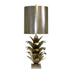 Worlds Away Arianna Silver Metal Table Lamp - Table Lamps