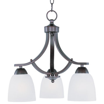 Axis 3-Light Chandelier, Oil Rubbed Bronze With Frosted Glass/Shade