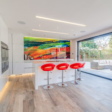 Painted Glass Backsplash