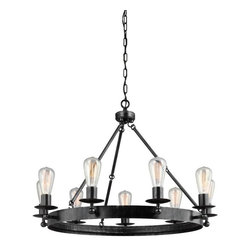 Ravenwood Manor 9-Light Stardust Single Tier Chandelier - Chandeliers