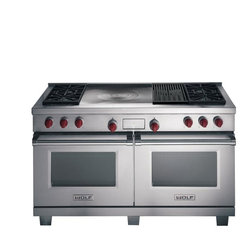 Wolf 60" Dual Fuel Range - 6 burners, Double Griddle - Gas Ranges And Electric Ranges