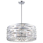 CWI Lighting - Petia 8 Light Drum Shade Chandelier With Chrome Finish - The Petia 8 Light Chandelier beautifully reflects light with its mirror drum shade that protects the eight candelabra bulbs concealed inside. This transitional lighting option will look perfect in neutral interiors, as complementing decor for your leather sofa, or as the finishing touch to a space defined by luxury and comfort.  Feel confident with your purchase and rest assured. This fixture comes with a one year warranty against manufacturers defects to give you peace of mind that your product will be in perfect condition.