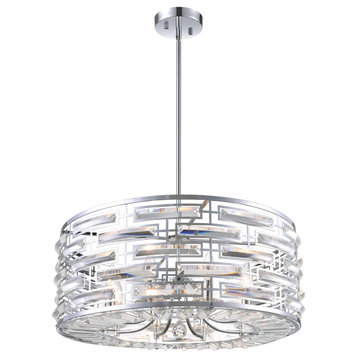 Petia 8 Light Drum Shade Chandelier With Chrome Finish