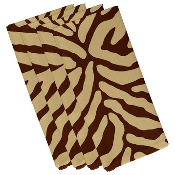 Animal Stripe, Print Napkin, Set of 4, Brown