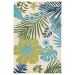 Couristan Inc - Couristan Covington Summer Laelia Indoor/Outdoor Area Rug, Ivory-Fern, 3'6x5'6 - Designed with today's busy households in mind, the Covington Collection showcases versatile floor fashions with impressive performance features that add to their everyday appeal. Because they are made of the finest 100% fiber-enhanced Courtron polypropylene, Covington area rugs are water resistant and can be used in a multitude of spaces, including covered outdoor patios, porches, mudrooms, kitchens, entryways and much, much more. Treated to prevent the growth of mold and mildew, these multi-purpose area rugs are exceptionally easy to clean and are even considered pet-friendly. An ideal decor choice for families with young children, or those who frequently entertain, they will retain their rich splendor and stand the test of time despite wear and tear of heavy foot traffic, humidity conditions and various other elements. Featuring a unique hand-hooked construction, these beautifully detailed area rugs also have the distinctive aesthetic of an artisan-crafted product. A broad range of motifs, from nature-inspired florals to contemporary geometric shapes, provide the ultimate decorating flexibility.