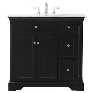 Elegant VF53036BK 36" Single Bathroom Vanity Set, Black