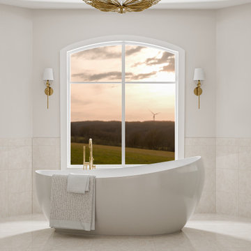 Elegant Sage & Gold Primary Bathroom