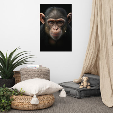 Chimp Artwork: A Monkey's Portrait - Monkey Close-up Photorealism