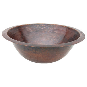 Eden Bath EB_C001AD Copper Drop In or Undermount Sink Bowl - Antique Dark