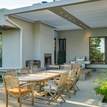 North Calgary StruXure Adjustable Pergola over Outdoor Sitting Area