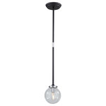 Artcraft - Vero Modo Ac11431Cl Pendant - The Vero Modo Collection Is Ultra Trendy And Fits Many Surroundings. This Single Pendant Has A Matte Black Body With Chrome Accents Complimented With Clear Glass Spheres. This Series Is Illuminated By G16 Led Bulbs (Candelabra Sockets). (Other Configurations Available)