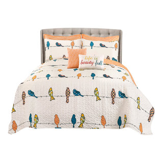 Rowley Birds 6 Piece Soft Sheet Set, Lush Decor