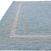 Unique Loom Aquamarine Soft Border Outdoor 6' 0 x 9' 0 Area Rug