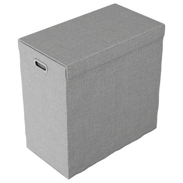 Lavish Home Double Laundry Hamper With Lid, Gray