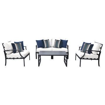 Lexington 5 Piece Outdoor Aluminum Patio Furniture Set 05c White