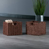 Tessa 2-Pc Foldable Woven Rope Basket Set, Walnut